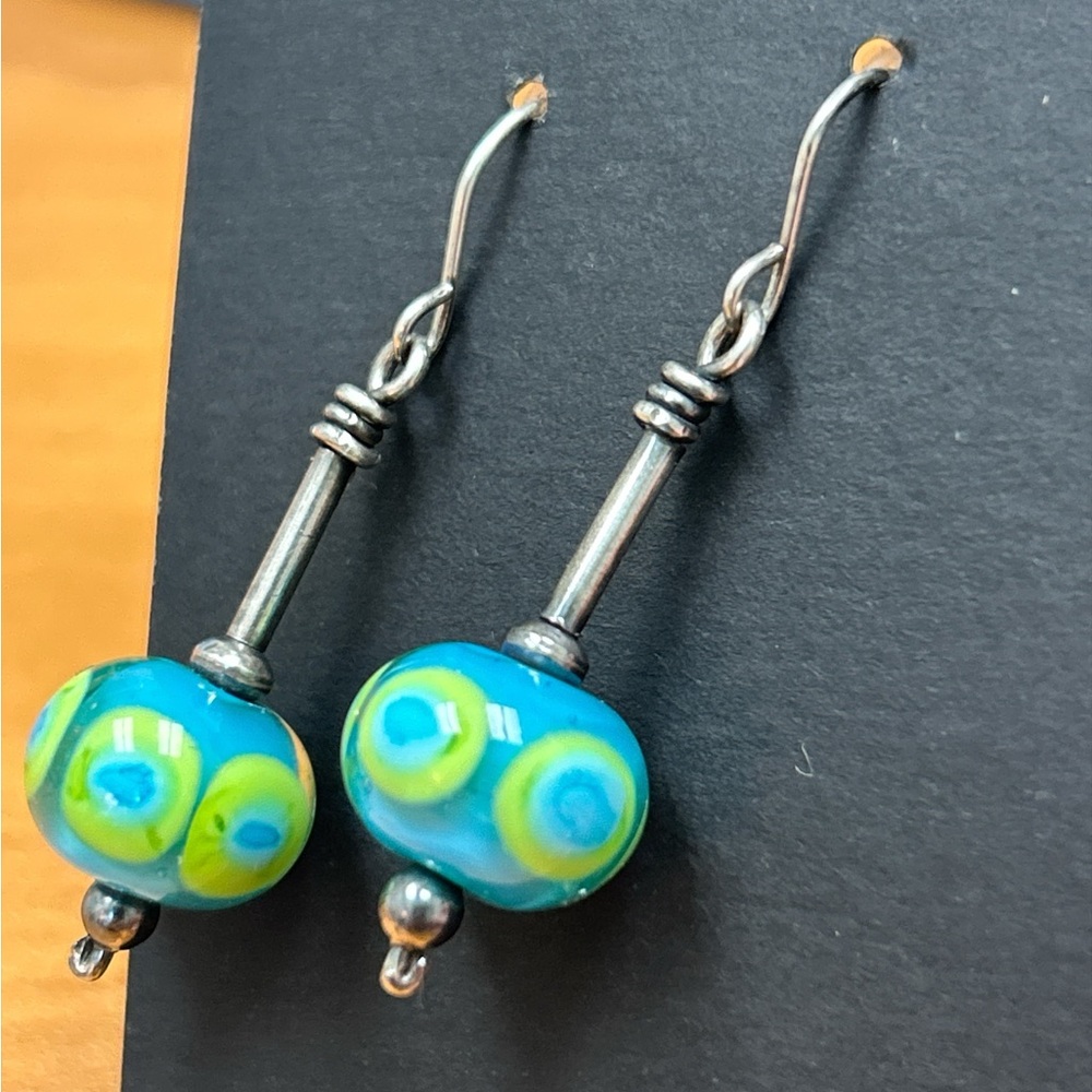 Vintage Art Glass Beaded Earrings